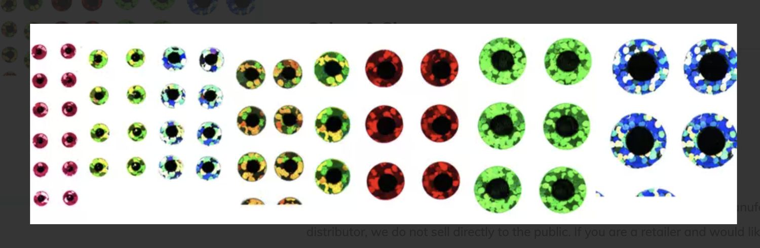 Wapsi Flat Stick-On Eyes, Colour: Chart., Size: 1/4"