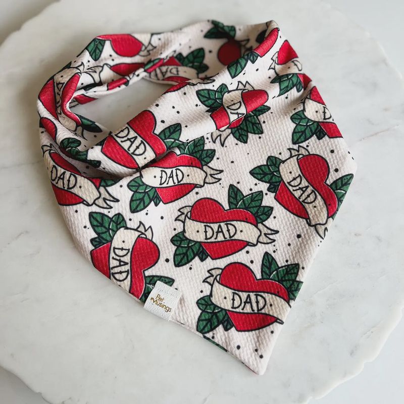 Dad Tattoo Wrinkle Resistant Bandana