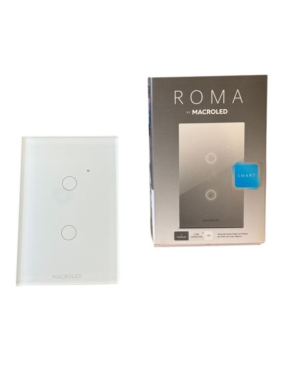 LLAVE DE LUZ SMART WIFI MACROLED LÍNEA ROMA 2 CANALES