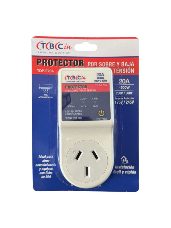 PROTECTOR ENCHUFABLE DE ALTA Y BAJA TENSIÓN TBCIN 20A