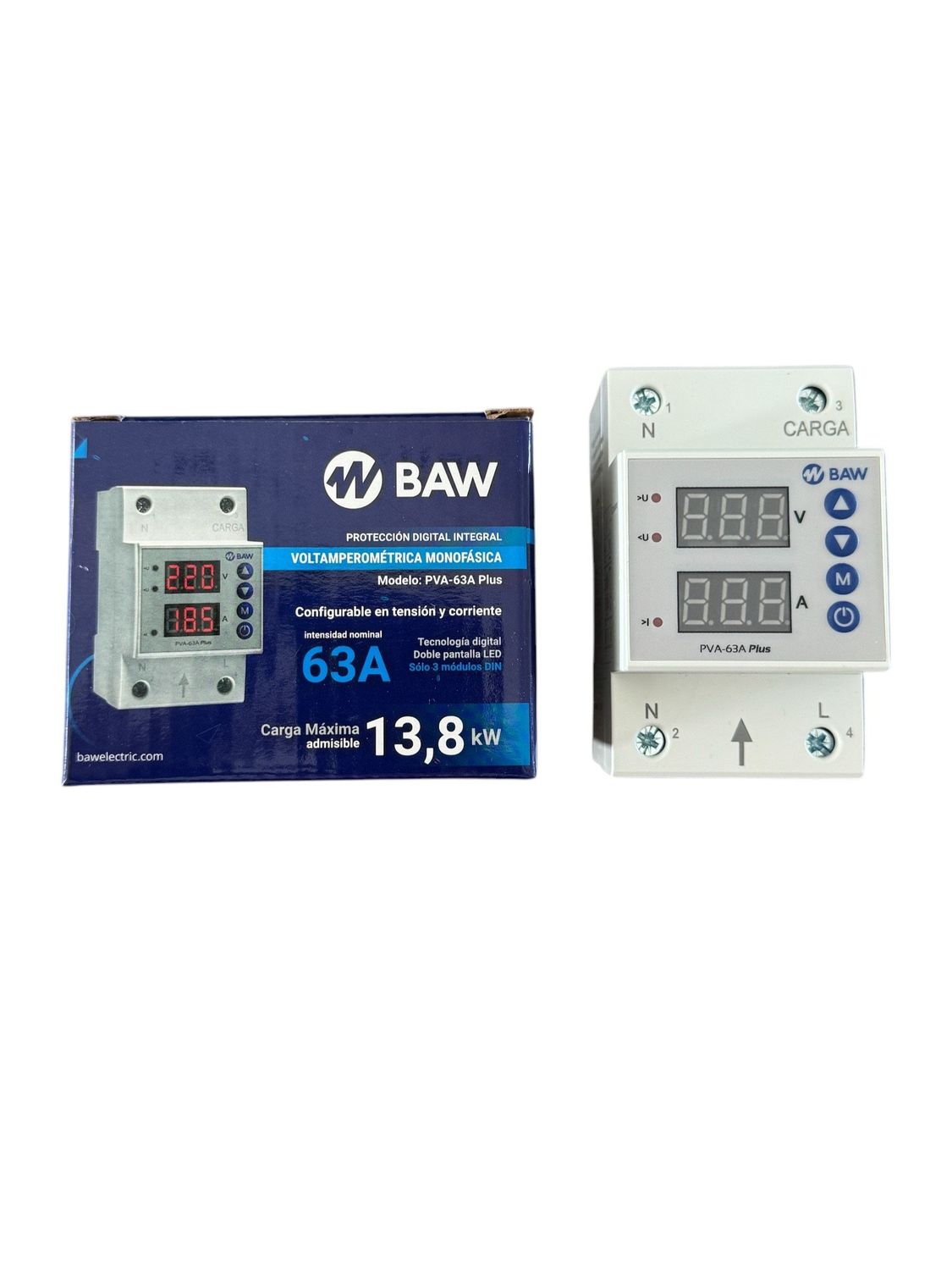 PROTECTOR DE TENSIÓN PARA RIEL DIN 63A MARCA BAW