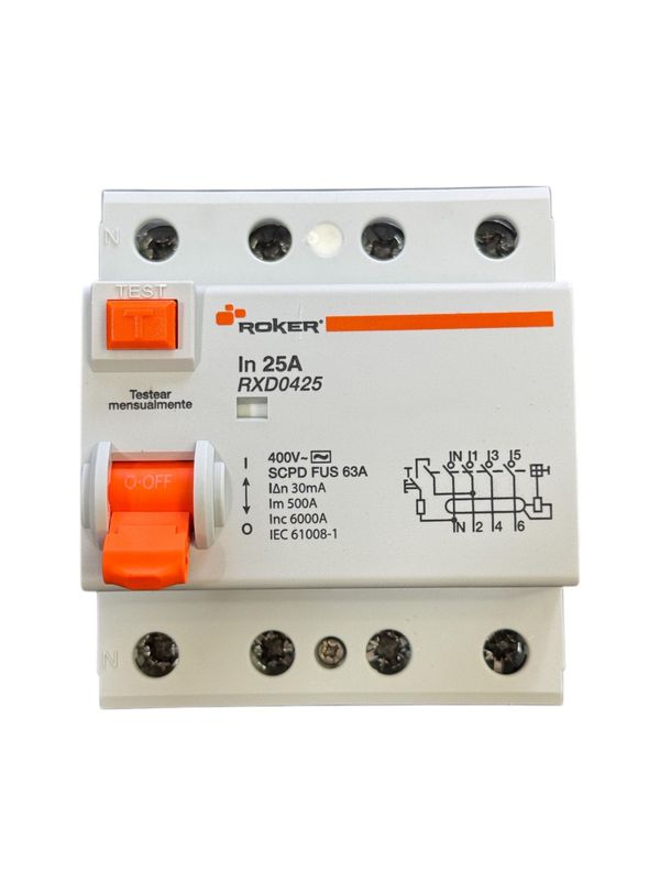 INTERRUPTOR DIFERENCIAL ROKER 4X25