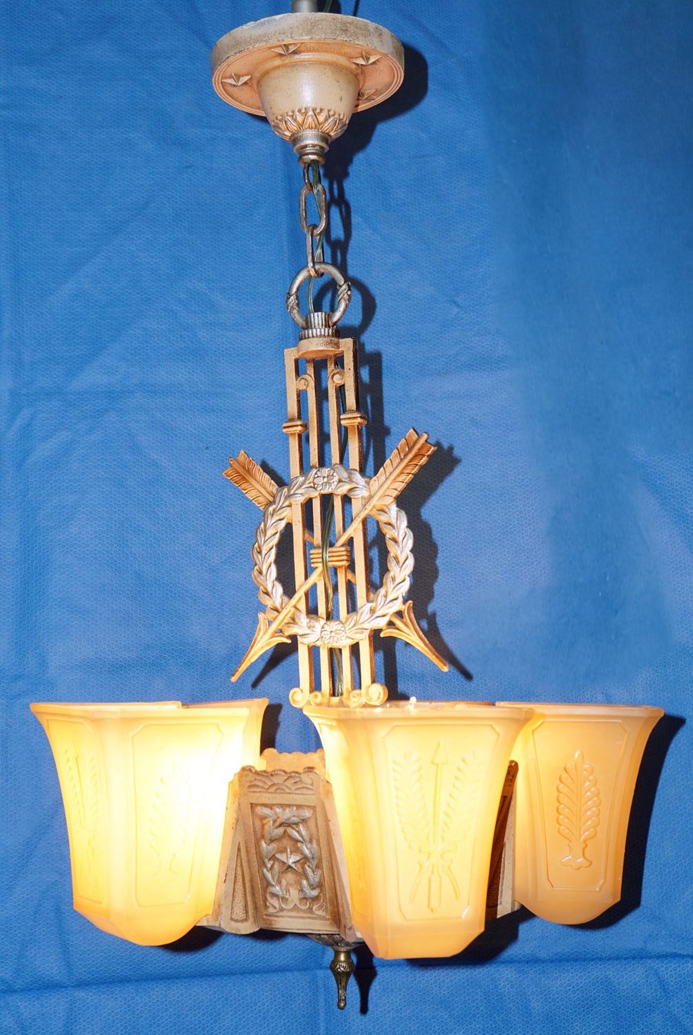 Vintage Art Deco Slip Shade Light Fixture
