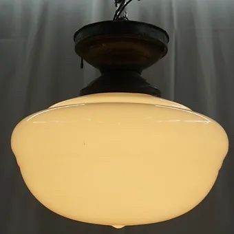 1920s Flush Mount School House Light Fixture