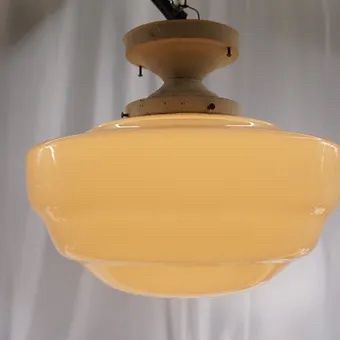 1920s Schoolhouse Flush Mount Light Fixture