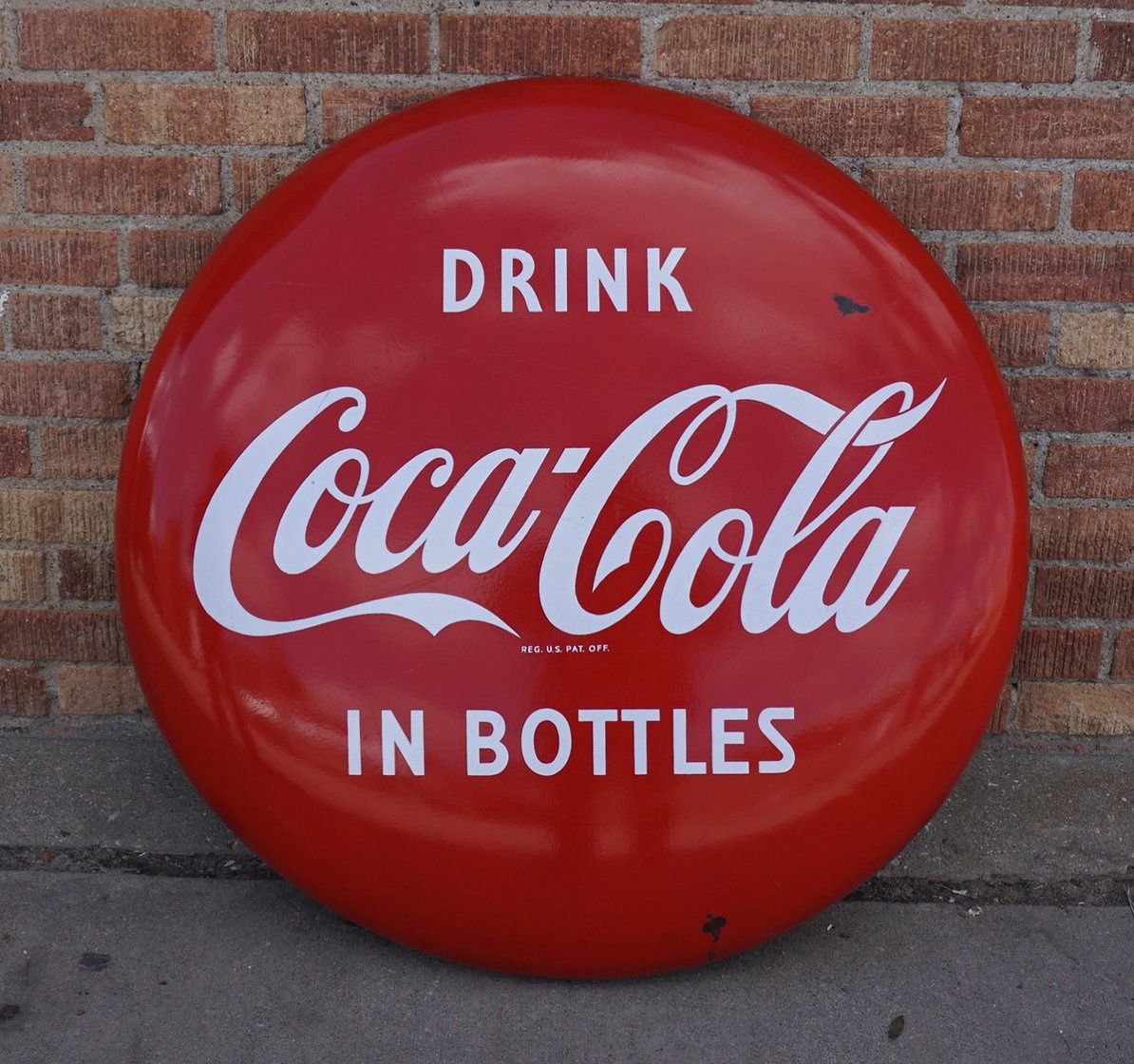 Vintage Coca-Cola Button Sign