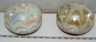 Pair of Art Glass Ball Shades