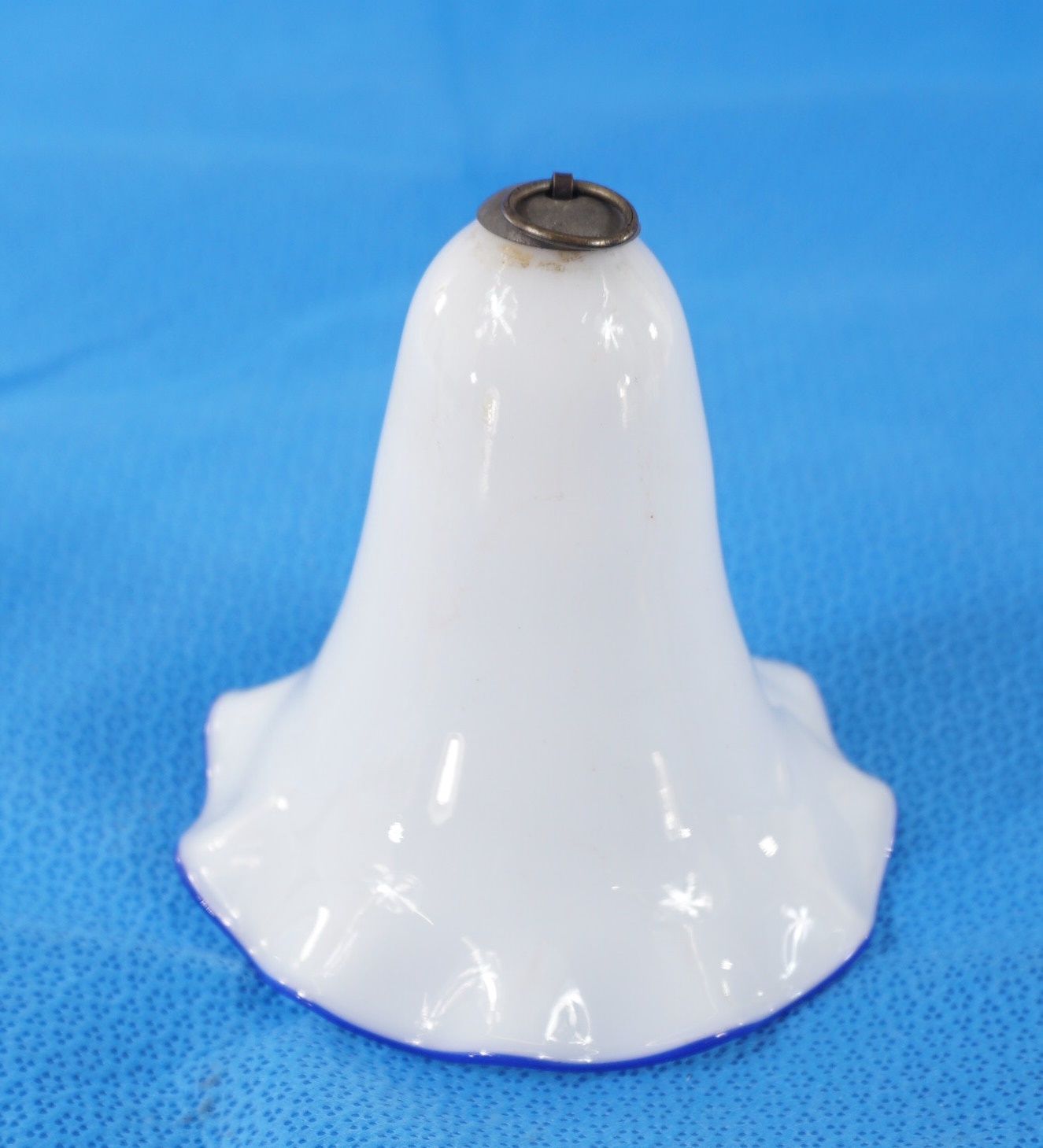 Oil Lamp Smoke Bell with Blue Rim 1880s