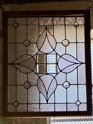 Stained Glass Window - Light Pink and Clear