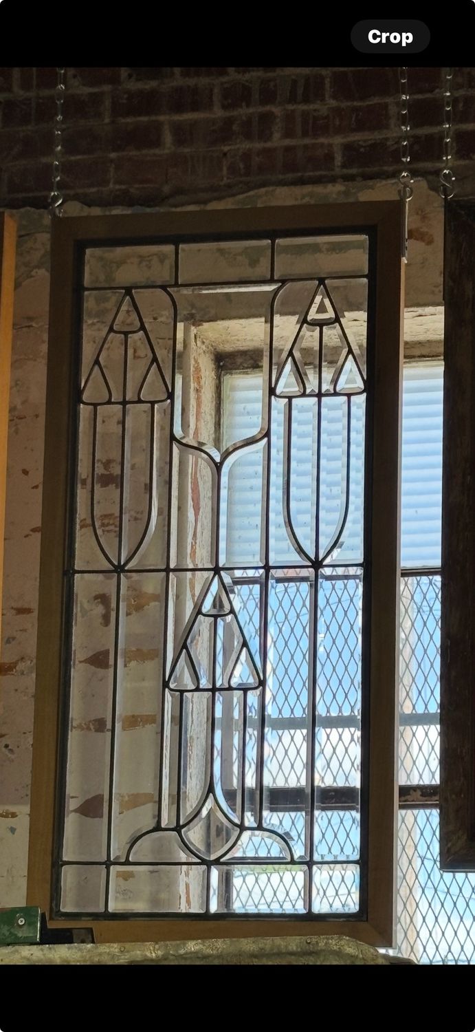 Beveled Glass Window 50&quot; x 24.5&quot;