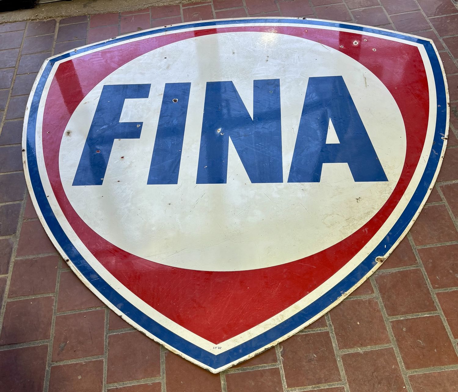Vintage Fina Sign 71&quot; x 72&quot;