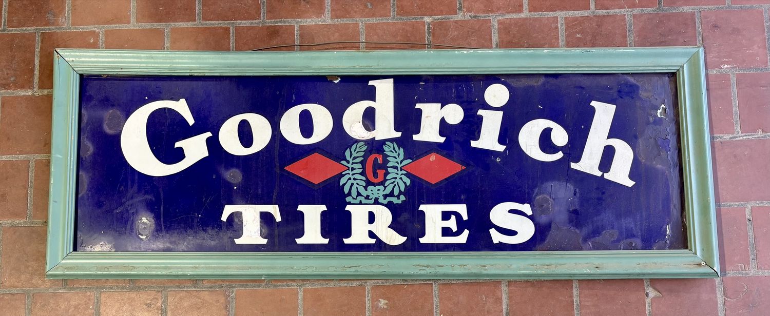 Vintage Goodrich Tires Pocelain Sign 62&quot; x 22&quot;