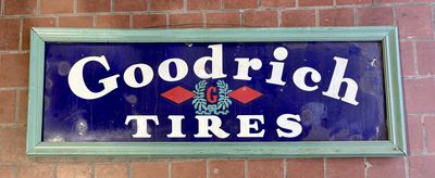 Vintage Goodrich Tires Pocelain Sign 62&quot; x 22&quot;