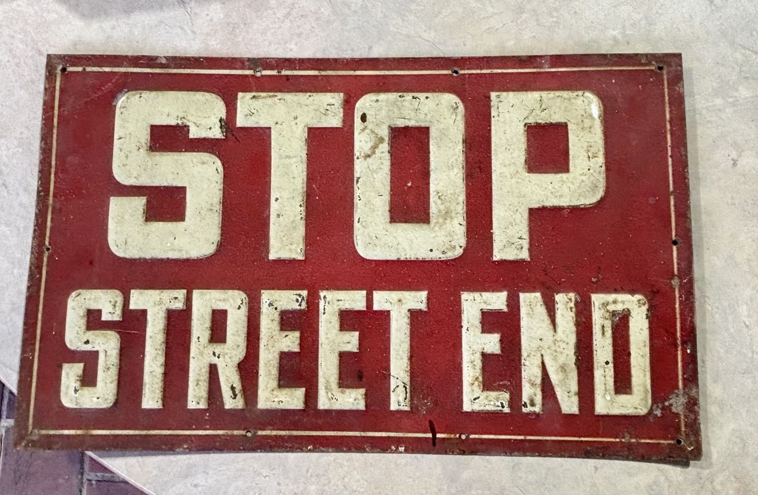 Vintage Stop Street End Sign 16&quot; x 9.75&quot;