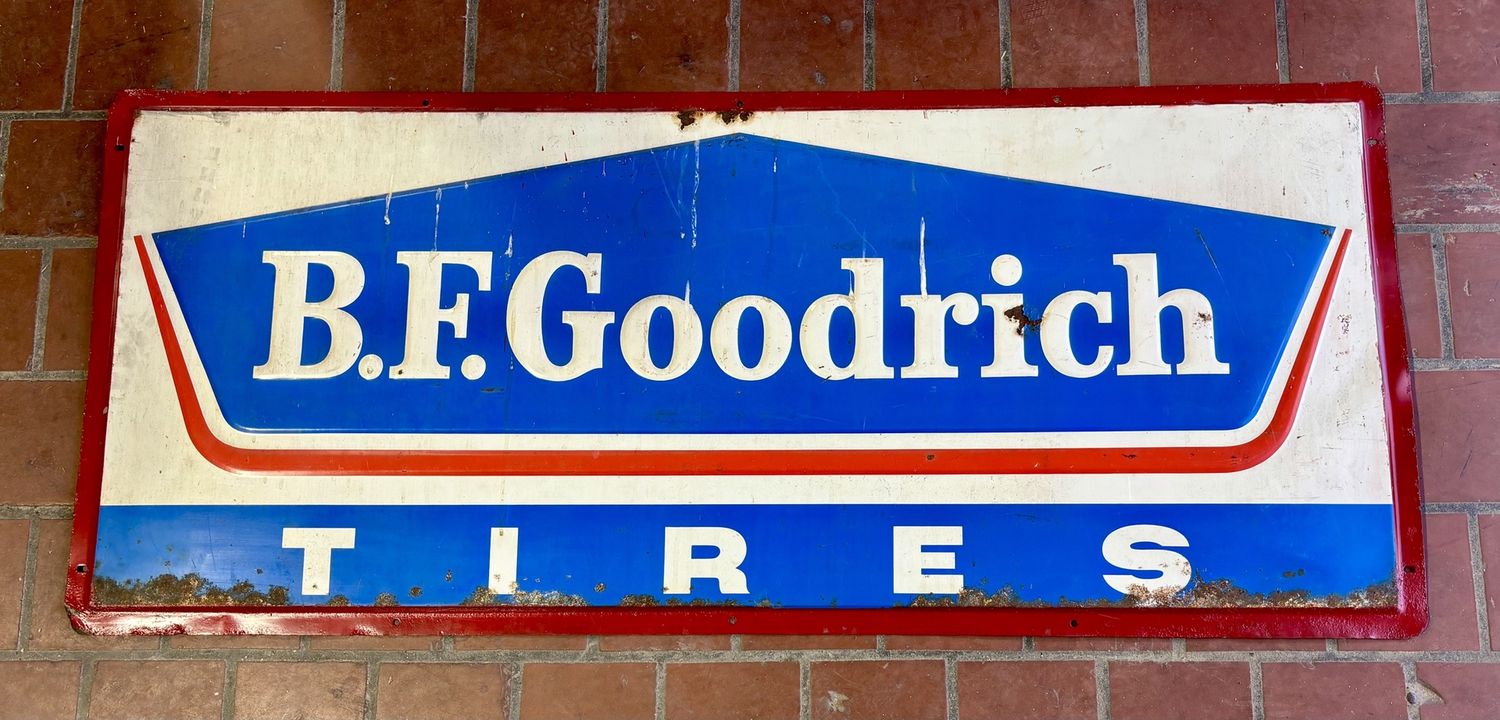 Vintage BF Goodrich Tires Metal Sign 60&quot; x 26&quot;