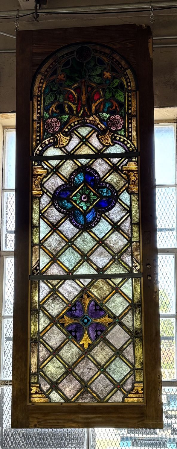 Stained Glass Window - 88&quot; x 31&quot; Priced as is