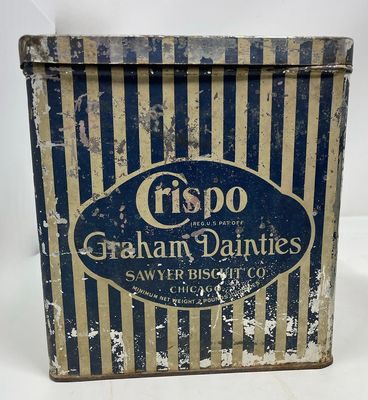 1930s Crispo Graham Dainties Tin Sawyer Biscuit Co