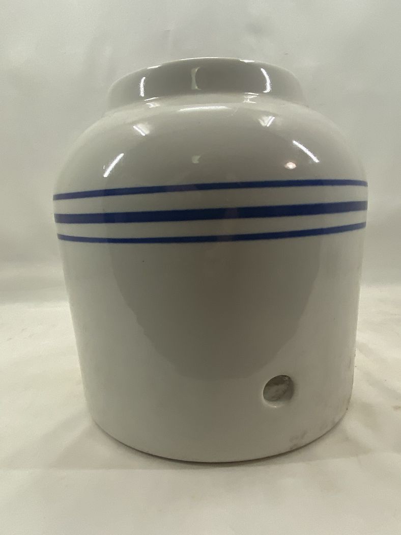 Blue Band Stoneware Water Cooler