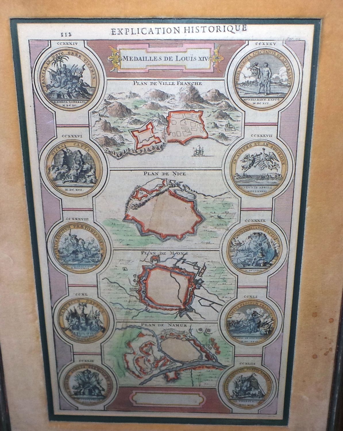 Framed Print Explication Historique Medailles de Louis XIV