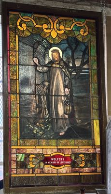 Vintage Stained Glass Light of the World 78&quot; x 46&quot;