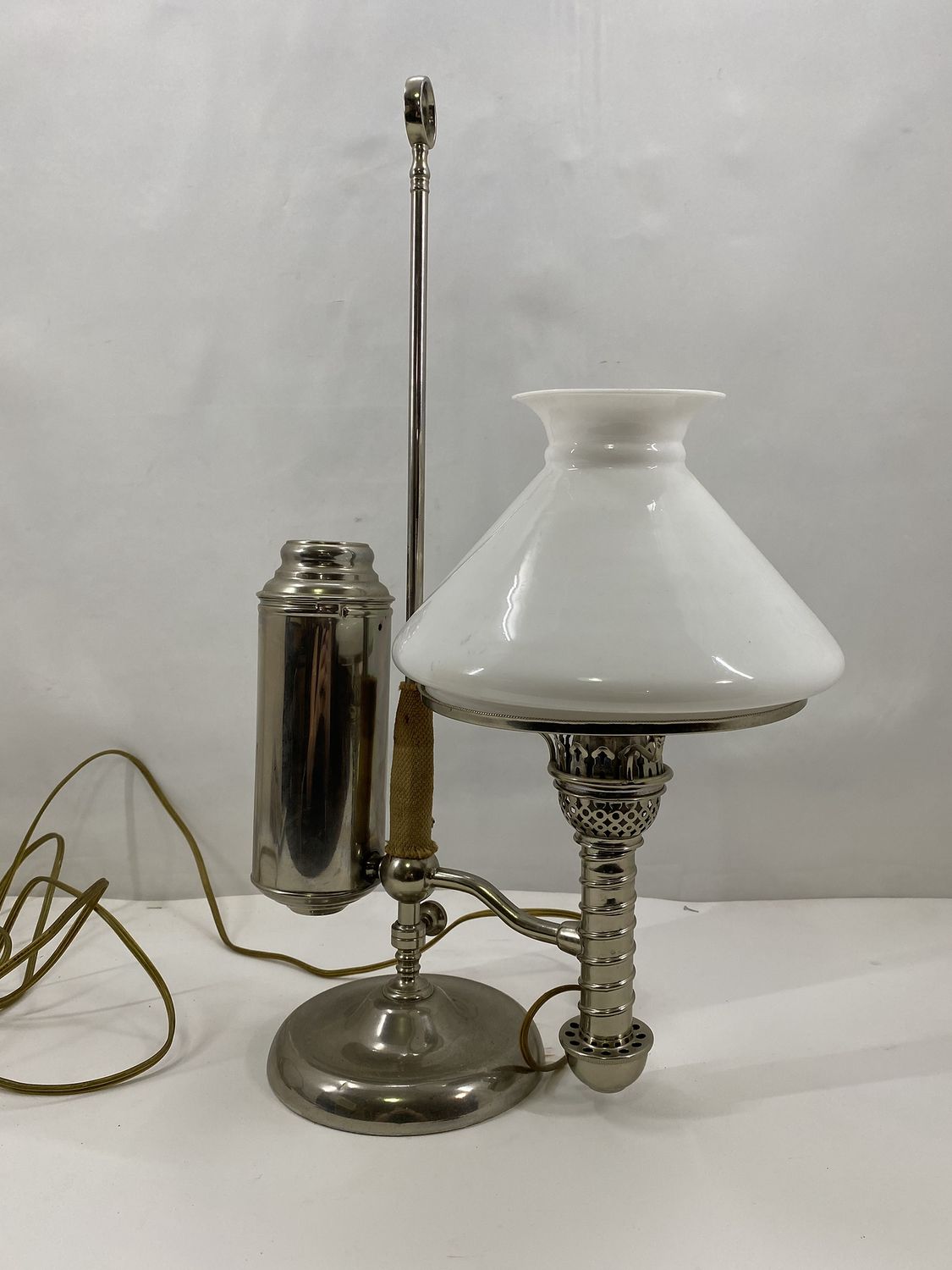 Vintage Student Lamp White Shade 11.5&quot; x 20.5&quot; x 7.5&quot;