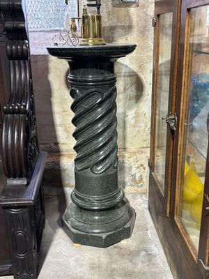 Column Twisted Serpentine Green Marble 41.5" x 17.5"