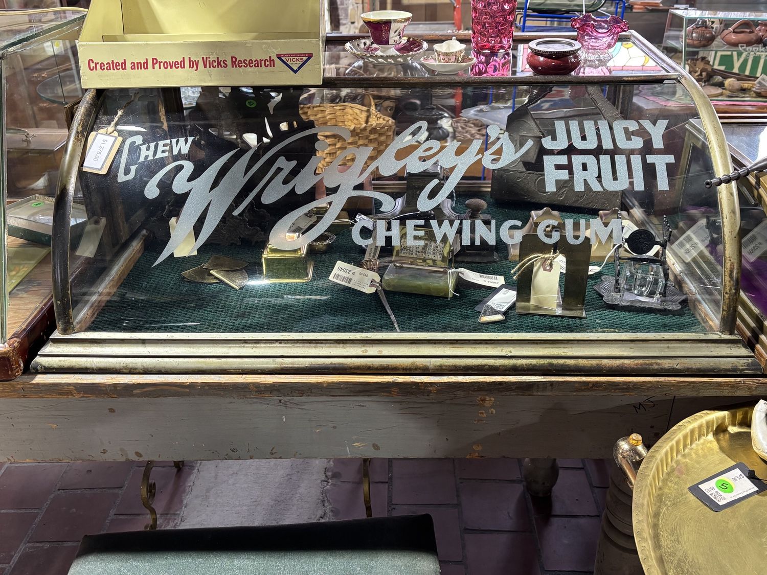 Vintage Wrigley&#39;s Juicy Fruit Chewing Gum Display Case Only (Not Items Inside)