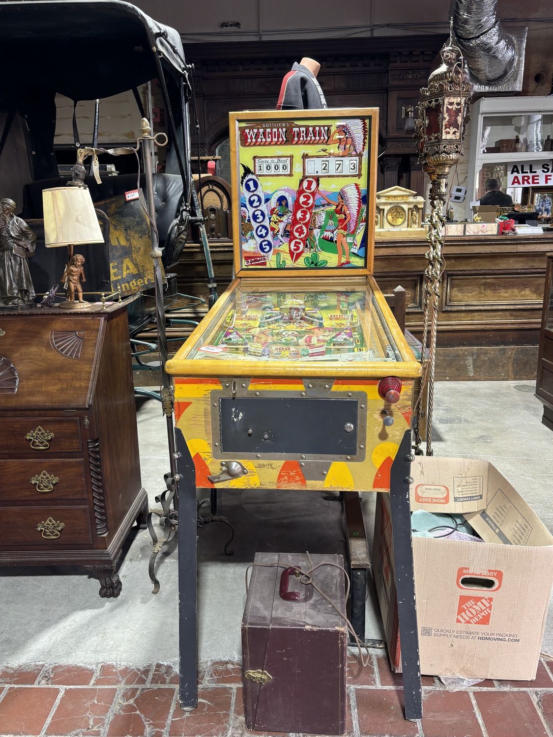 1960 Wagon Train Pinball Machine produced by D. Gottlieb &amp; Co