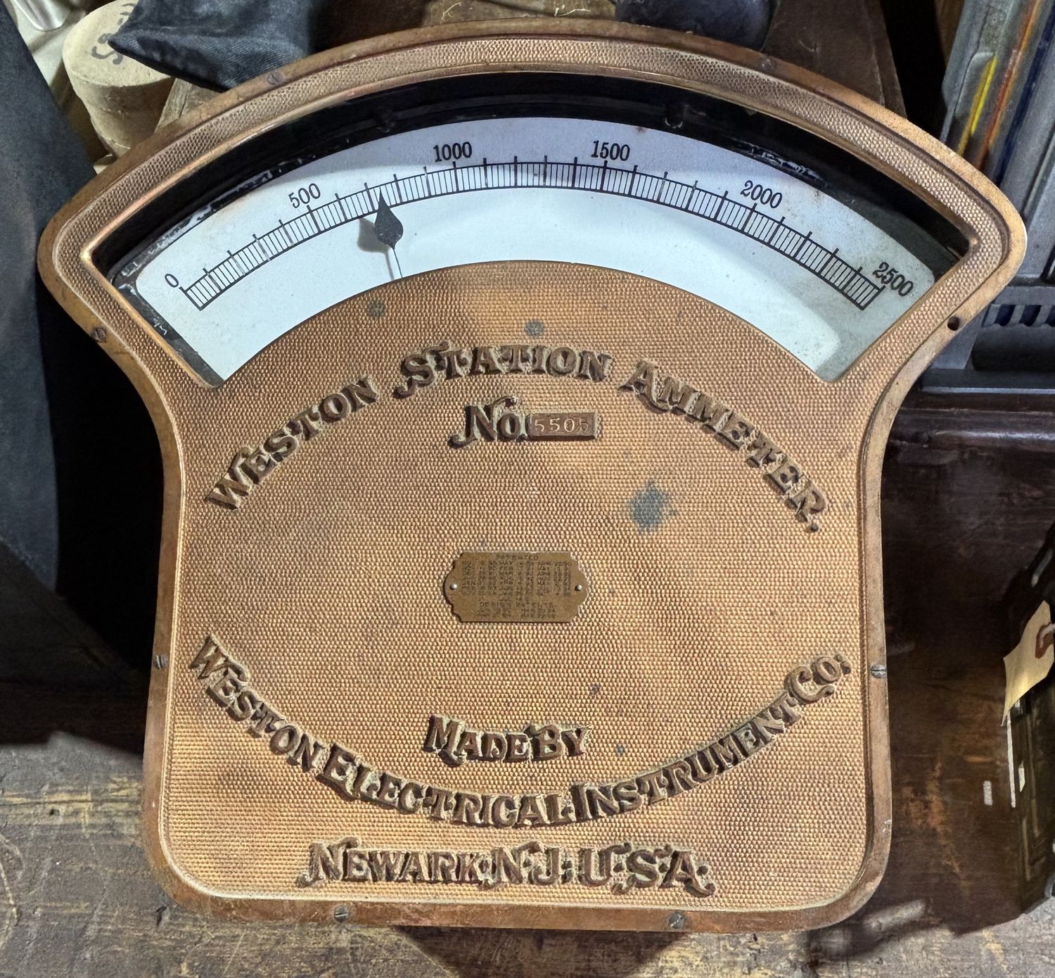Vintage Weston Station Ammeter No 5505 14" x 13.25" x 5"