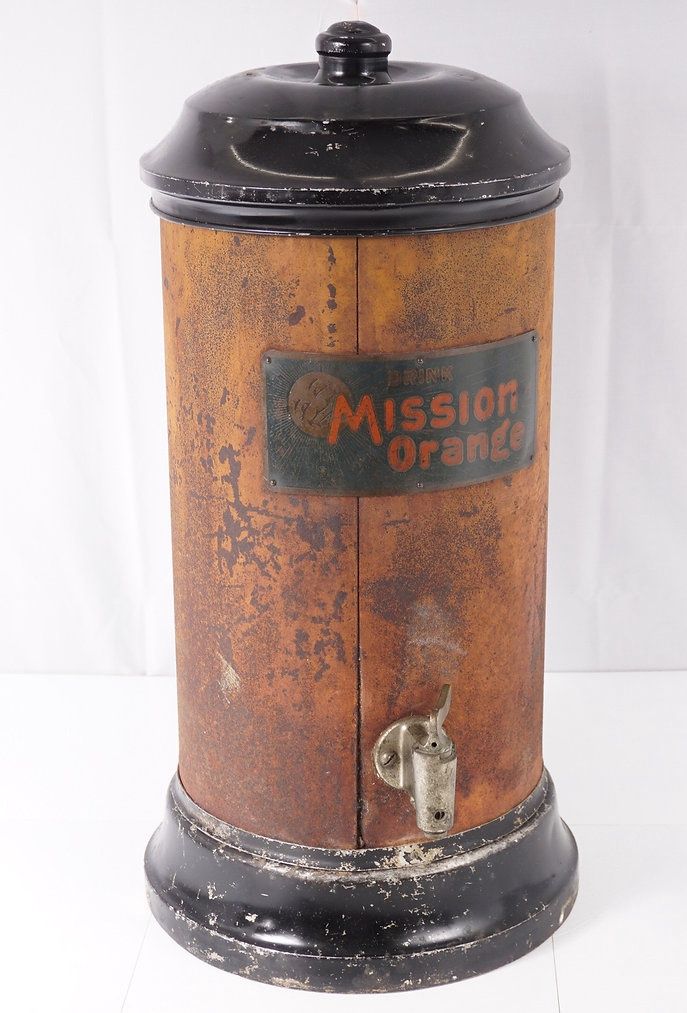 1920s Mission Orange Counter Top Dispenser 27&quot; x 13&quot;