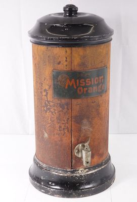 1920s Mission Orange Counter Top Dispenser 27" x 13"