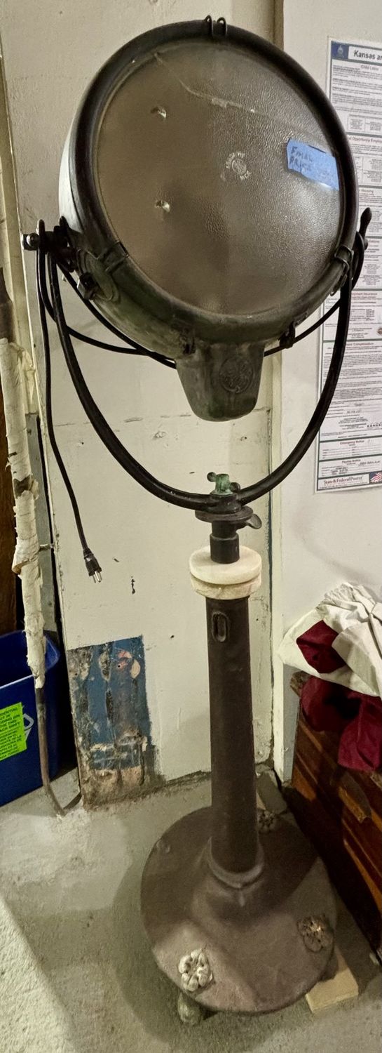 Vintage GE Spotlight Cast Iron Base 22&quot; x 22&quot; x 67&quot;