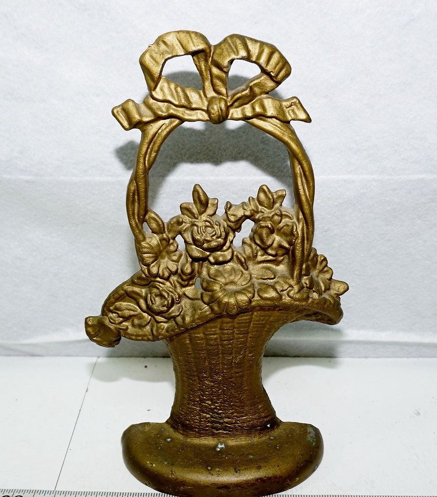 Cast Iron Door Stop - Flower Basket