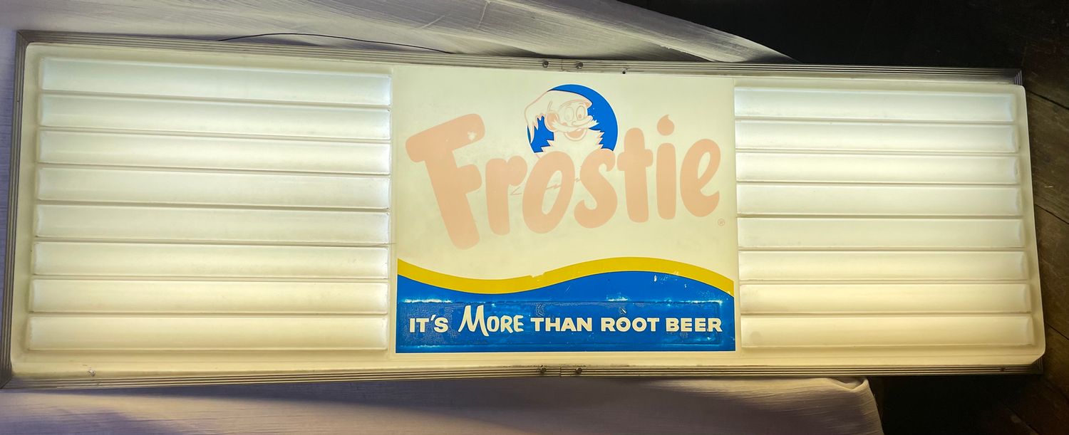 Vintage Frostie Root Beer Sign  50" x 16" x 4.5"