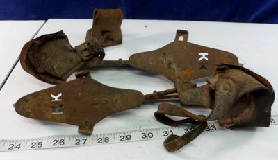 Vintage KK Klipper Klub Steel Ice Skates Adjustable W/Clamps