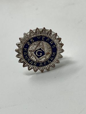 Freemasons Sterling Silver 25 Year Commemorative Lapel Pin/Tie Tack
