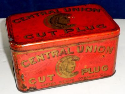Vintage Central Union Cut Plug The United States Tobacco Co Tin