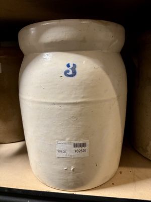 Vintage Stoneware Butter Churn Crock 3 Gallon