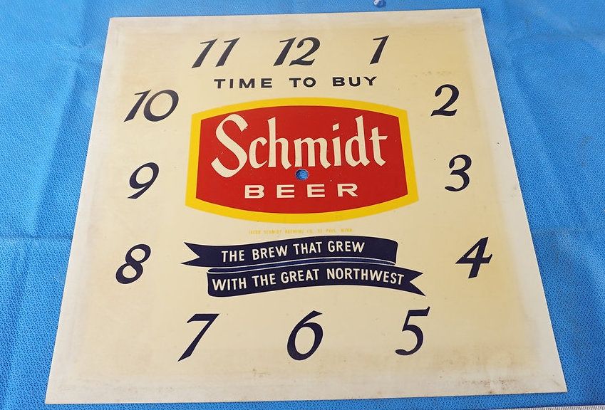 Schmidt Beer Advertising Clock Face 18.25&quot; x 18.25&quot;