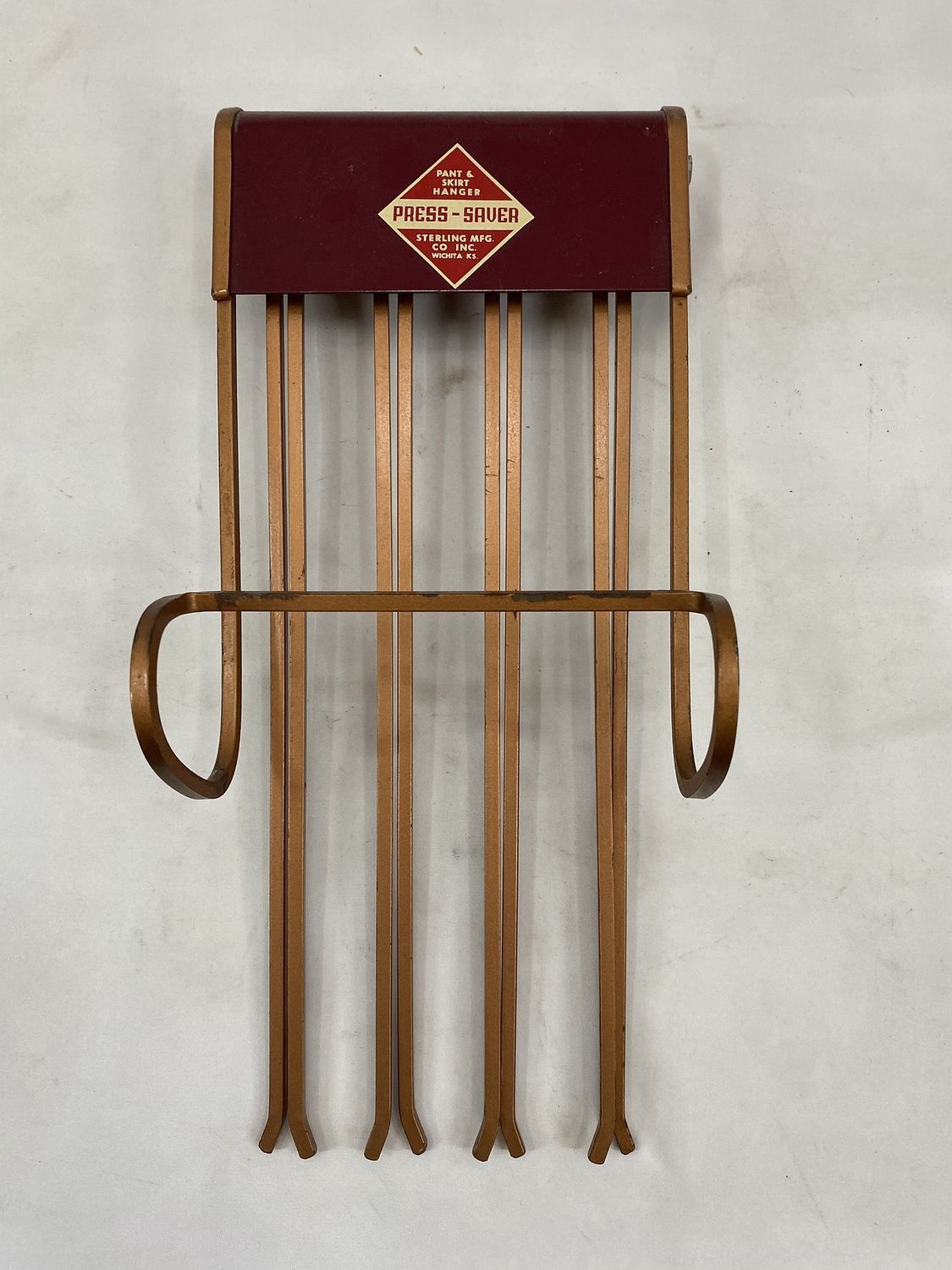 Vintage Press-Saver Pant &amp; Skirt Hanger  Home / Automobilia / Vintage Press-Saver Pant &amp; Skirt Hanger  by Sterling Mfg Co Inc, Wichita, KS
