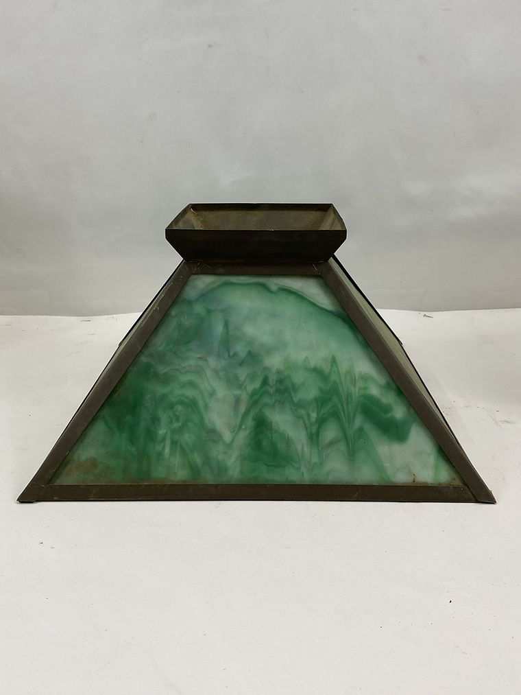 Green Slag Glass Shade 12" x 6.5"