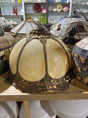 Large Slag Glass Lamp Shade