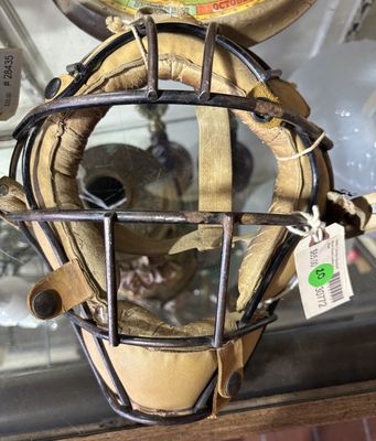 1940s Catchers Baseball Mask Guard Leather &amp; Steel