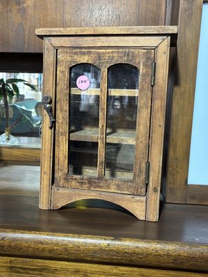 Vintage Wooden Doll House Wall Cabinet