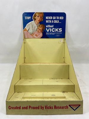 Vintage Vicks Counter Top Display Rack 19" x 12.5" x 16.5"
