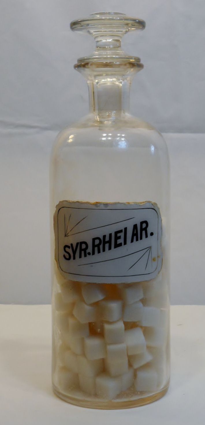 Vintage Apothecary Bottle &amp; Stopper Tr Rhei AR