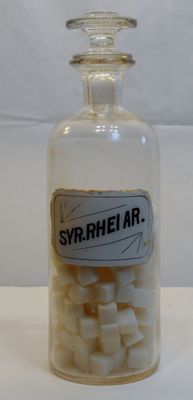 Vintage Apothecary Bottle &amp; Stopper Tr Rhei AR