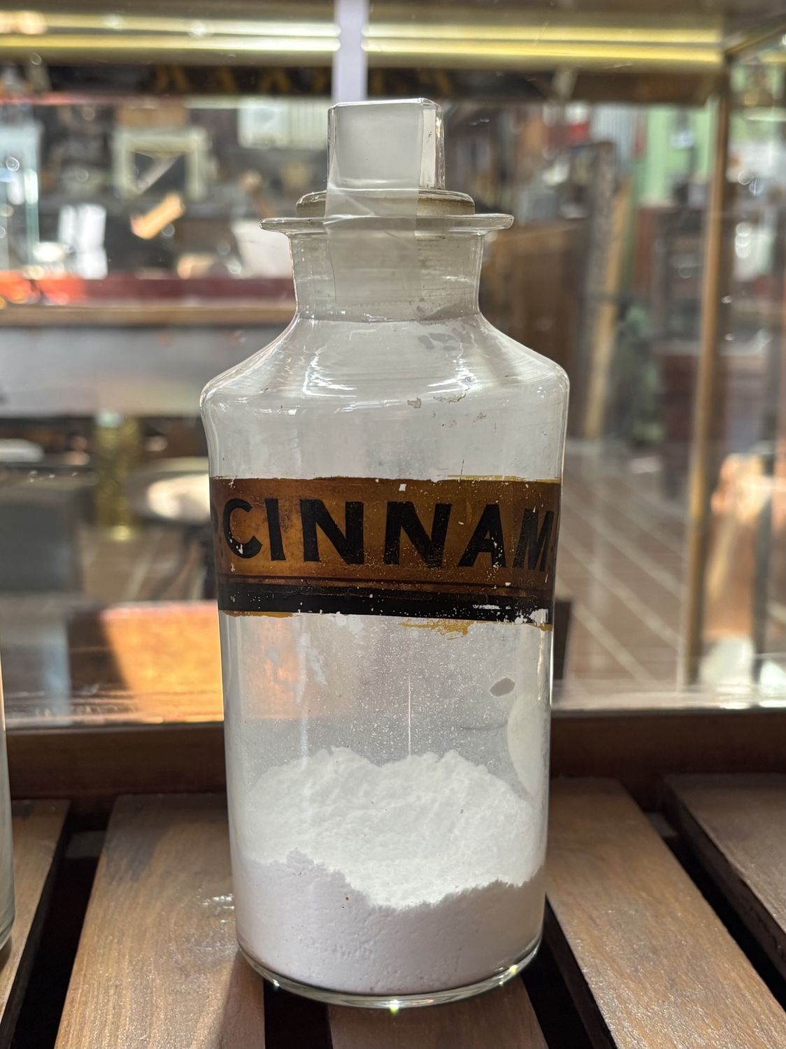 Vintage Apothecary Jar with Stopper Cinnam