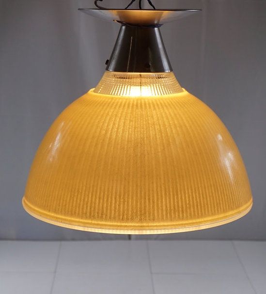 Vintage Art Deco Flush Mounted Holophane Light Fixture