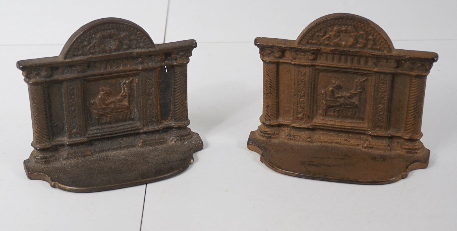 Vintage Bradley &amp; Hubbard Company Penelope at Her Loom Bookends